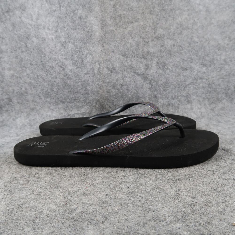 NO BO Shoes Womens 9 Sandals Flip Flops Slip On Casual Glitter Straps Comfort